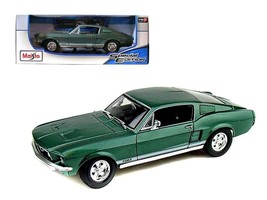 1967 Ford Mustang GTA Fastback Green Metallic with White Stripes 1/18 Di... - $63.88