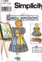 1997 Child&#39;s &amp; Doll DRESS &amp; Pinafore Daisy Kingdom Pattern 7768 Sizes 3-6 UNCUT - £9.55 GBP