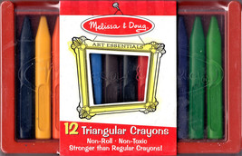 Melissa &amp; Doug #4135 Art Essentials 12 Triangular Crayons, Ages 3+ - New Sealed! - £4.69 GBP