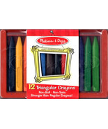 MELISSA &amp; DOUG #4135 ART ESSENTIALS 12 TRIANGULAR CRAYONS, AGES 3+ - NEW... - $6.28