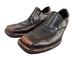 Skechers Men&#39;s Brown Square Toe Leather Loafer Casual Comfort Size US 7 ... - $10.88