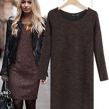 Women Knitted Long Sleeve Mini Sweater Dress, Size L - $456.48 MXN