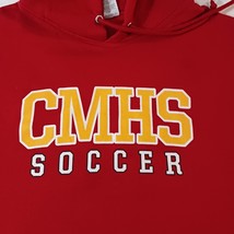 Jerzees NuBlend CMHS SOCCER Men's L Cotton Blend Red Hoodie Pullover Sweatshirt image 5