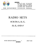 Signal Manual TM 11-235 Radio Sets SCR-536 A B C D E and F (1945) - £9.34 GBP