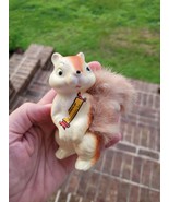 Vintage Ceramic Squirrel Furry Tail Japan Chipmunk Figure Figurine  - $22.08 CAD