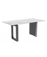 LeisureMod Modern Rectangular 55 Dining Table with Sintered Stone/Glass... - $1,217.16