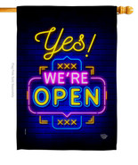 Yes We&#39;Re Open House Flag Merchant 28 X40 Double-Sided Banner - £29.55 GBP