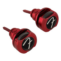 Genuine Fender Infinity &quot;F&quot; Strap Locks, set of two (2), Red 099-0818-609 - $37.04