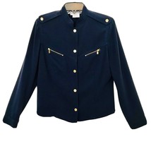 Carlisle Vintage Womens Size 4 Military Style Navy Gold Buttons &amp; Zipper... - £20.29 GBP