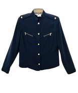 Carlisle Vintage Womens Size 4 Military Style Navy Gold Buttons &amp; Zipper... - €22,53 EUR