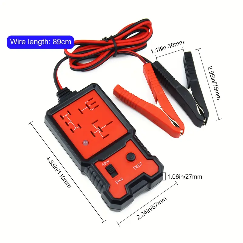Automotive Electrical Relay Tester 12V 4pin And 5 Pin With Battery Clips  - £28.13 GBP