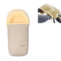 Real Lambskin Stroller Footmuff from 0 to 3 y.o. and/or Handwarmer Beige... - $98.00+