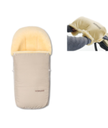 Real Lambskin Stroller Footmuff 0-3 y.o. and/or Handwarmer Beige Baby Sh... - $137.39 CAD+
