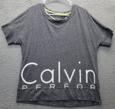 Calvin Klein Performance T Shirt Women&#39;s S Gray Quick Dry Short Sleeve P... - $20.32