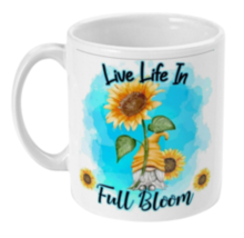 Live Life In Full Bloom Gnome Coffee Mug - £8.64 GBP