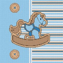 Pepita Needlepoint kit: Striped Horsey Blue, 10&quot; x 10&quot; - £62.50 GBP+