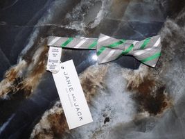 Janie and Jack Gray/ Green/ White Striped Bow Tie Size 0/24 Month's Boy'... - $12.60