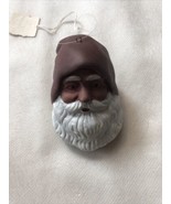 Jim Marvin Santa face Christmas ornament terra cotta handpainted - €25,79 EUR