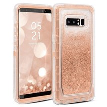 For Samsung S7 Transparent Heavy Duty Glitter Quicksand Case w/ Clip ROSE GOLD - £5.39 GBP