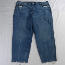 Old Navy 22 OG Straight High Rise Raw Hem Light Stretch Denim Womens Jeans - $25.99