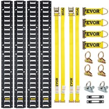 VEVOR E Track Tie-Down Rail Kit, 18PCS 5FT E-Tracks Set Includes 4 Steel Rails &amp; - £146.69 GBP