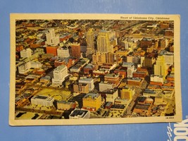 Vtg Postcard Birdseye View Oklahoma City, OK, Downtown - $5.47