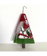 Christmas Tree Fused Glass Handmade Ornaments 3x6in Including Hook - £14.65 GBP