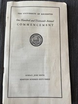 1963 University of Rochester Edward A Weeks  New York Commencement Program - $18.38