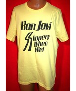 BON JOVI Slippery When Wet Yellow Official Merchandise T-SHIRT XL Hair M... - $20.15 CAD