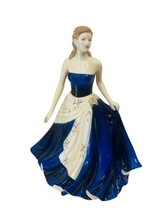 Royal Doulton Figurine England Sculpture Olivia Pretty Ladies Blue Dress Vtg - £97.31 GBP