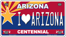 Arizona Centennial I Love Arizona Novelty Mini Metal License Plate Tag - £11.75 GBP