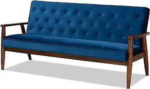 Baxton Studio Sofas, One Size, Navy Blue/Brown - $1,019.99