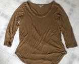 Bordeaux by Anthropologie Women&#39;s  3/4 Sleeve Top Mustard Yellow Size S - £23.15 GBP