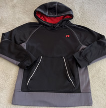 Russell Boys Black Gray Red Long Sleeve Pullover Hoodie 6-7 - $12.25