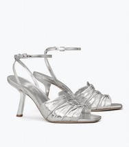 Tory Burch ruched heel sandal in Silver - $245.00