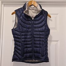 Bernardo Dark Blue Quilted Puffer Goose Down Zip Up Lightweight Vest Wom... - $29.23