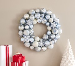 Kringle Express 22&quot; Shatterproof Lit Ornament Wreath in Snowflake - £153.42 GBP