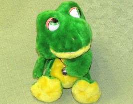 VINTAGE MIGHTY STAR FROG WILLY PAD 10&quot; PLUSH STUFFED ANIMAL GREEN 10&quot; KO... - £8.92 GBP
