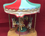 Willitts 4 Horse Carousel Ceramic Brass Music Box 11&quot;×16&quot; VTG Large Work... - $148.45