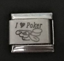 I Heart Love Poker Wholesale Laser Italian Charm Link 9MM L1 - £9.49 GBP