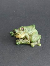 Vintage Stone Critter Littles Green Tree Frog Signed United Design Corp 1988 - £9.24 GBP