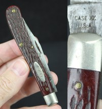 1965-1969 CASE XX knife 61048 brown JIGGED BONE single bolster Old estat... - $89.99