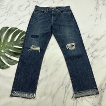 Point Sur Denim J.Crew Shoreditch Straight Leg Jeans Size 28 Raw Hem Distressed - £26.03 GBP