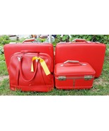 Vintage 60s 70s American Tourister  Luggage 4 Piece Set Classic Red  MCM - £263.19 GBP