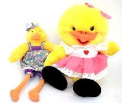 Suzy&#39;s Zoo Plush Valentine Duck Pink Dress Hearts 12&quot; &amp; Hallmark Spring Duck Lot - £10.27 GBP