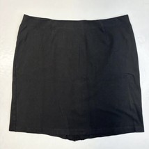 J Jill Ponte Pencil Skirt Womens Large Black Pull On Stretch Knit Back Slit - £15.79 GBP