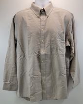 II) Stafford Men Travel Oxford Gray Regular Button Down Collar Shirt 17.... - $11.87