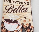 Printed Kitchen Oven Mitt (13&quot;) COFFEE MAKES EVERYTHING BETTER, brown ba... - $7.91