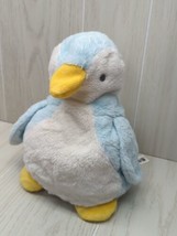 Toys R Us Blue white Penguin Plush stuffed animal stitched eyes yellow feet - £23.35 GBP