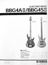 Yamaha BBG4A II and BBG4S II Bass Guitars Service Manual &amp; Parts List Bo... - $12.86
